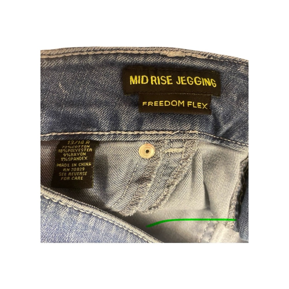 Rue 21 Jeans Mid Rise Jegging Freedom‎ Flex Blue Wash Size 13 14 R - Picture 5 of 8